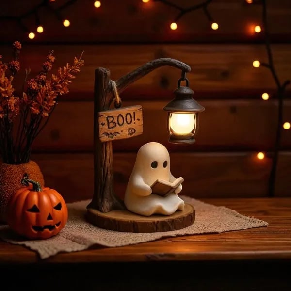 👻📖Cute Ghost Reading Lantern - BOO!(✨Same as in the video)