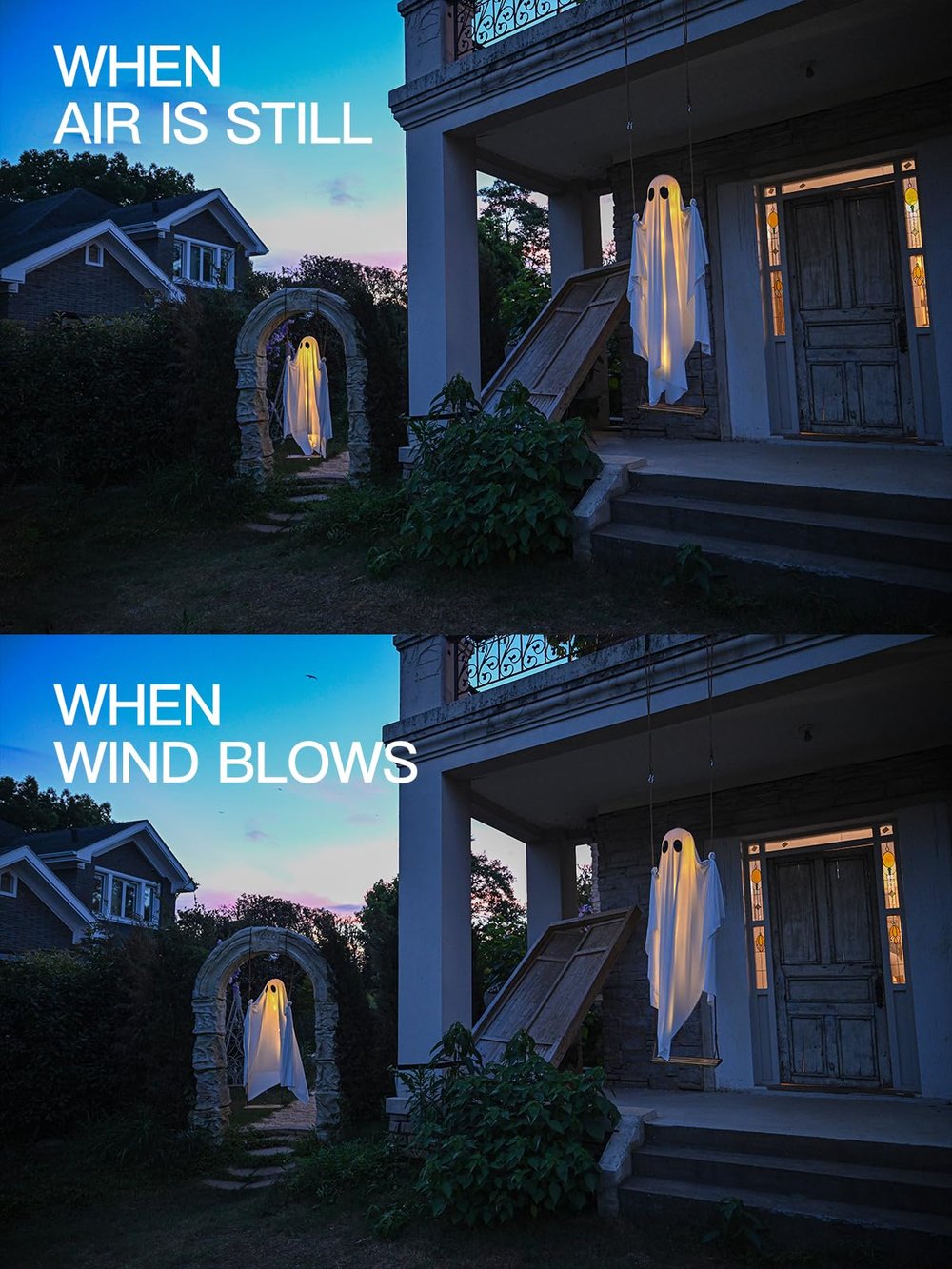 š„ON SALEš„Hanging Swing Ghost Halloween Decor with String Lights