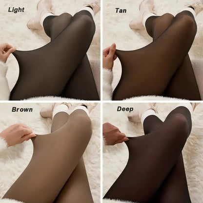 Fleece Lined Tights One-Lined Seams both front and back