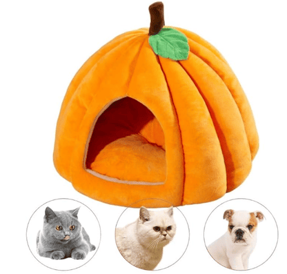 Cat Beds for Indoor Cats, Pumpkin Cat House,Cute Pumpkin Shape Cat Cave Bed Cat Tent with Removable Cushion, Warm Cave Nest Sleeping Bed Puppy House for Cats Small Dogs