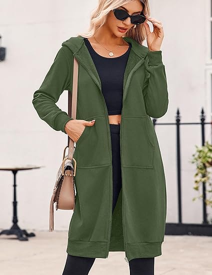 Women Casual Zip up Fleece Hoodies