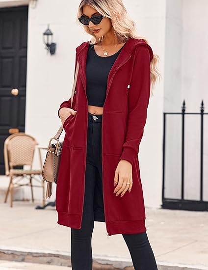 Women Casual Zip up Fleece Hoodies