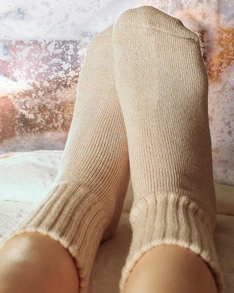 Cozy Ribbed Fleece Lined Crew Socks