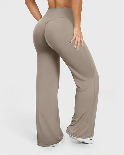High-Waisted Elastic Wide-Leg Lounge Yoga Pants