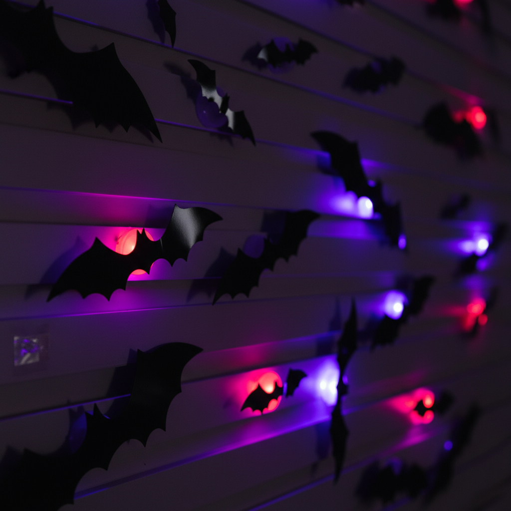 LED-powered 3D bats for glowing Halloween