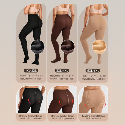 Sheer Fleece Lined Leggings – Ultra-Warm, High-Waisted Winter Tights