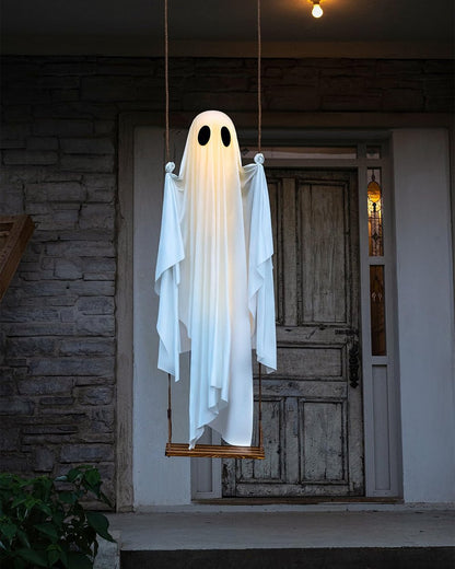 🔥ON SALE🔥Hanging Swing Ghost Halloween Decor with String Lights