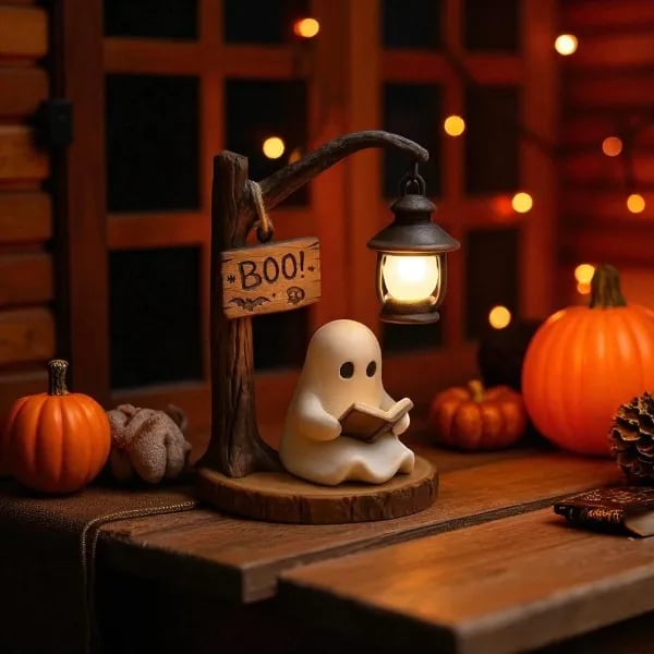 👻📖Cute Ghost Reading Lantern - BOO!(✨Same as in the video)